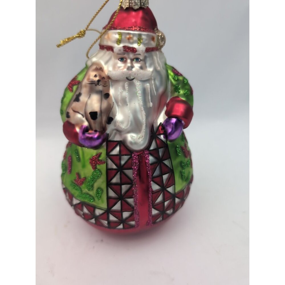 JIM SHORE CHRISTMAS DASHAWAY SANTA & CAT ORNAMENT 2012 NIB... - Picture 4 of 4
